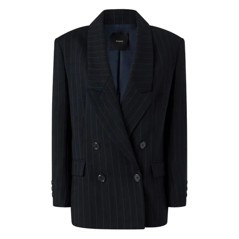 Midnight Blue Double-Breasted Jacket made by Pinko