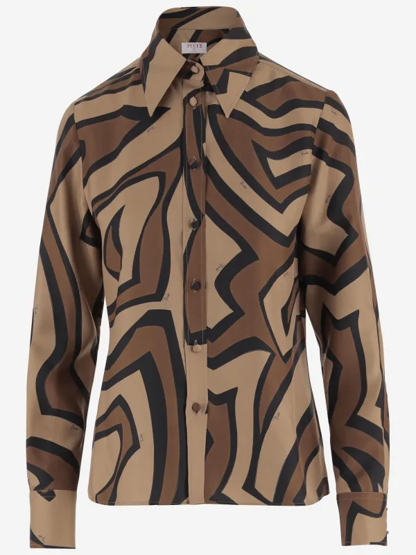 Silk Shirt with Labyrinth Print sold by Lord & Taylor
