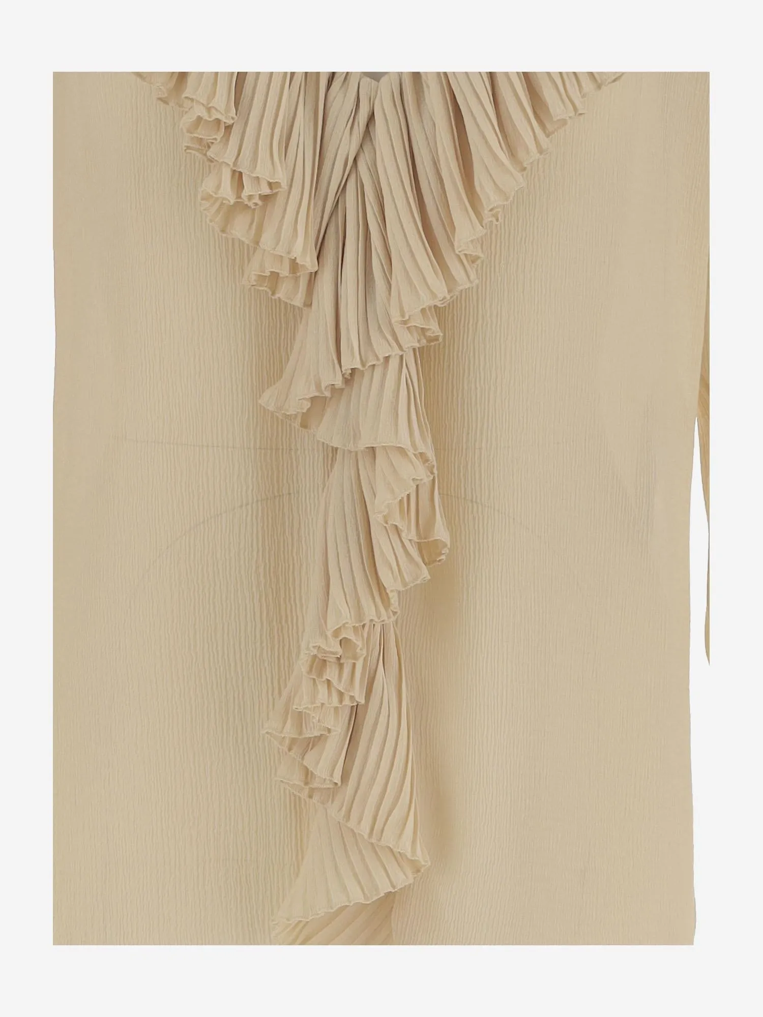 Silk Ruffle V-Neck Shirt sold by Lord & Taylor product image thumbnail 3
