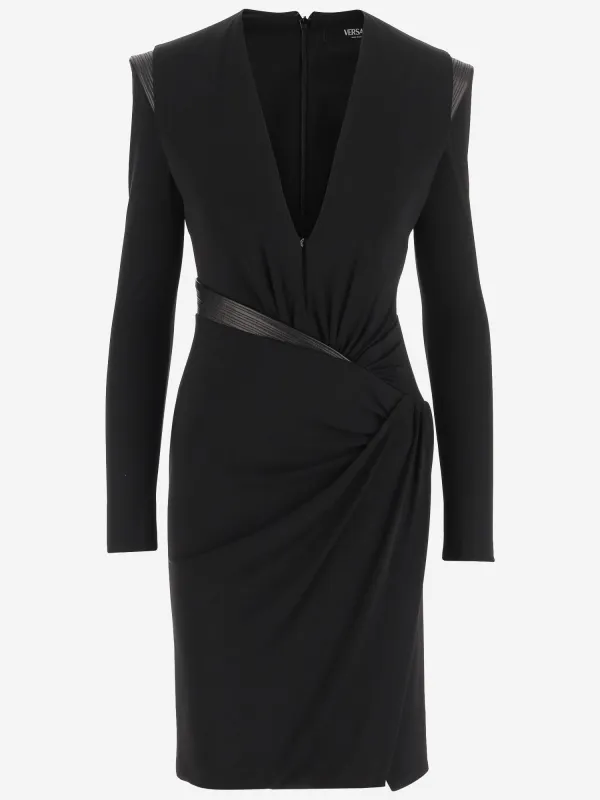 Black Viscose V-Neck Dress sold by Lord & Taylor