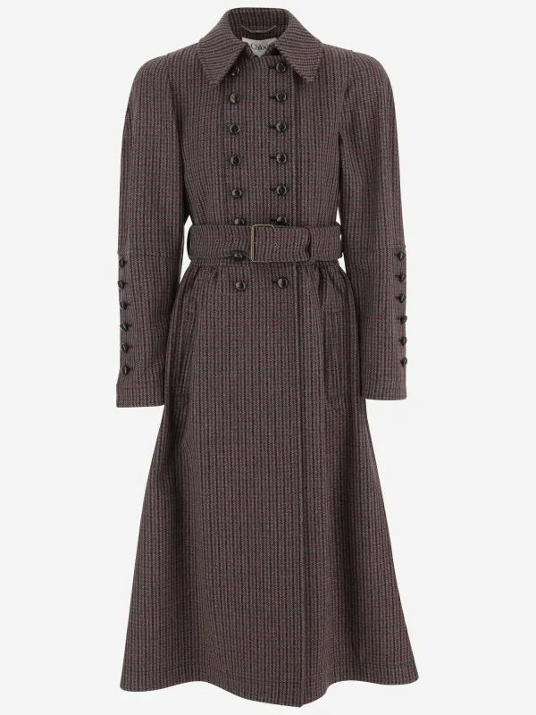 Houndstooth Double-Breasted Wool Coat sold by Lord & Taylor