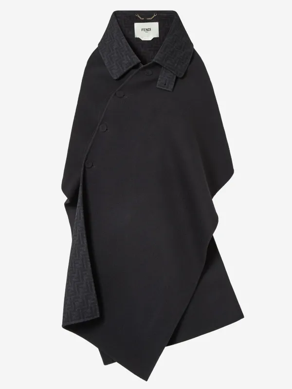 Wool and Silk Cape with Mother-of-Pearl Buttons sold by Lord & Taylor