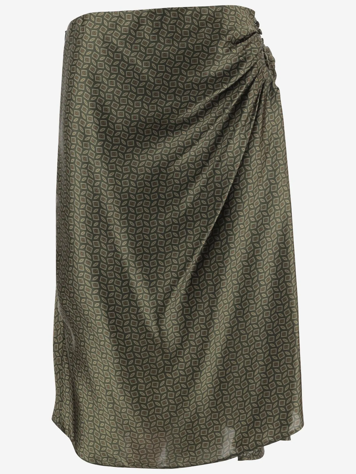 Khaki Silk Long Skirt sold by Lord & Taylor
