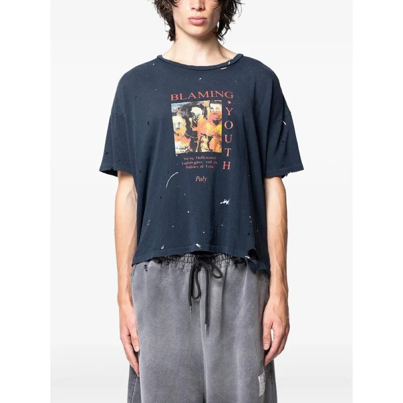 Black Distressed Graphic T-Shirt sold by Lord & Taylor