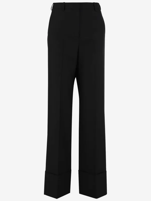 Black Wool Pleated Trousers made by Valentino