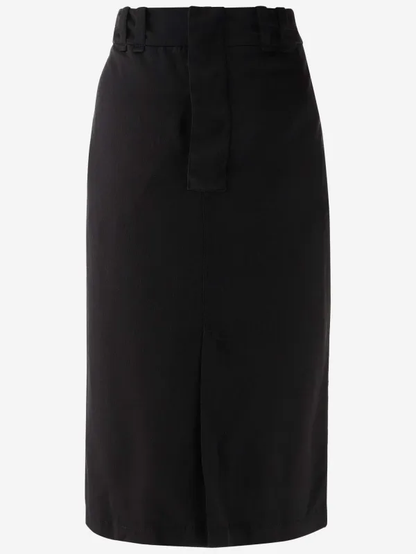 Black Silk Button-Front Skirt sold by Lord & Taylor