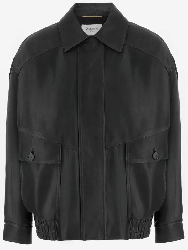 Leather Jacket with Classic Collar sold by Lord & Taylor
