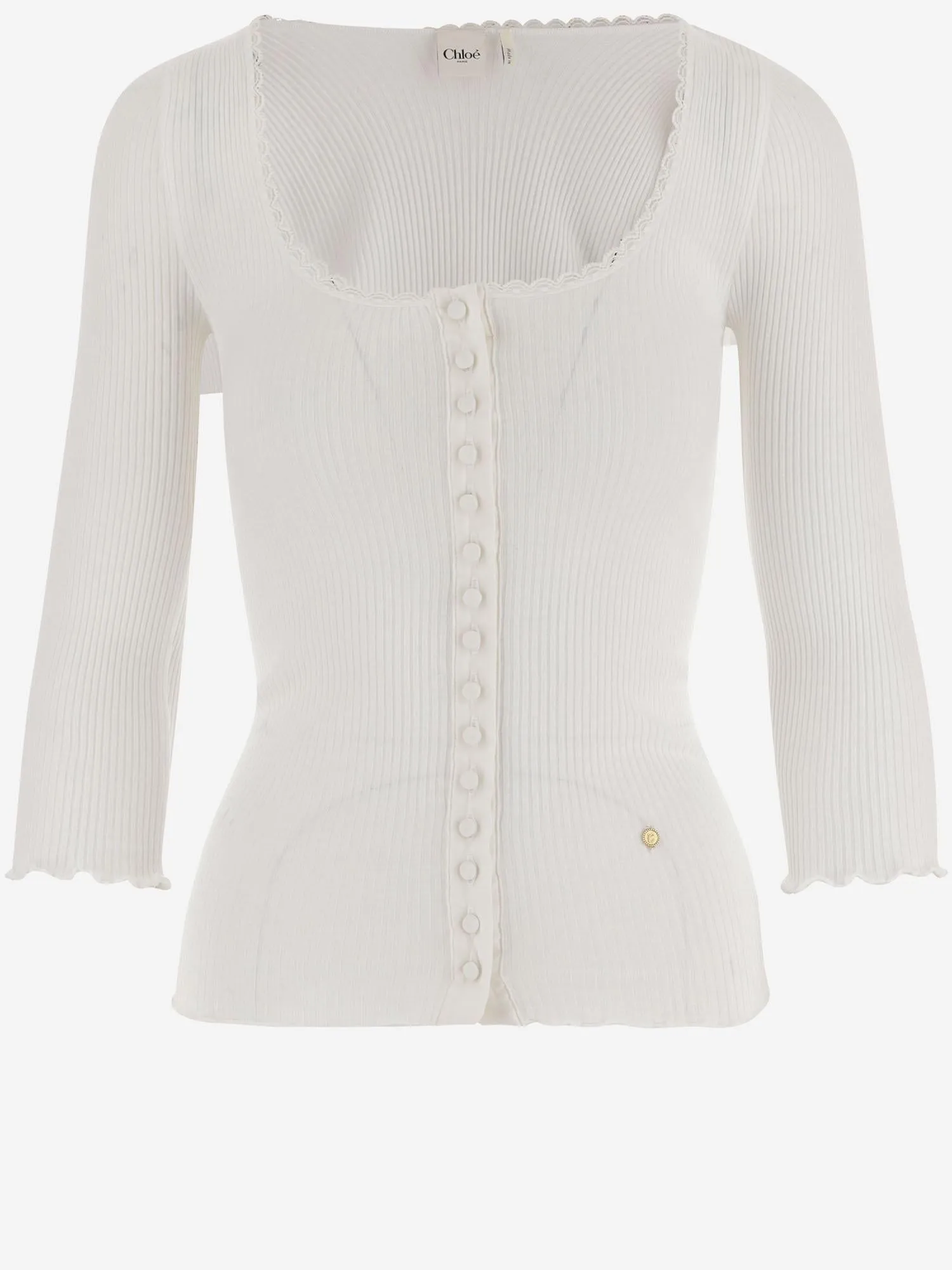Deep Neckline Cotton Cardigan sold by Lord & Taylor