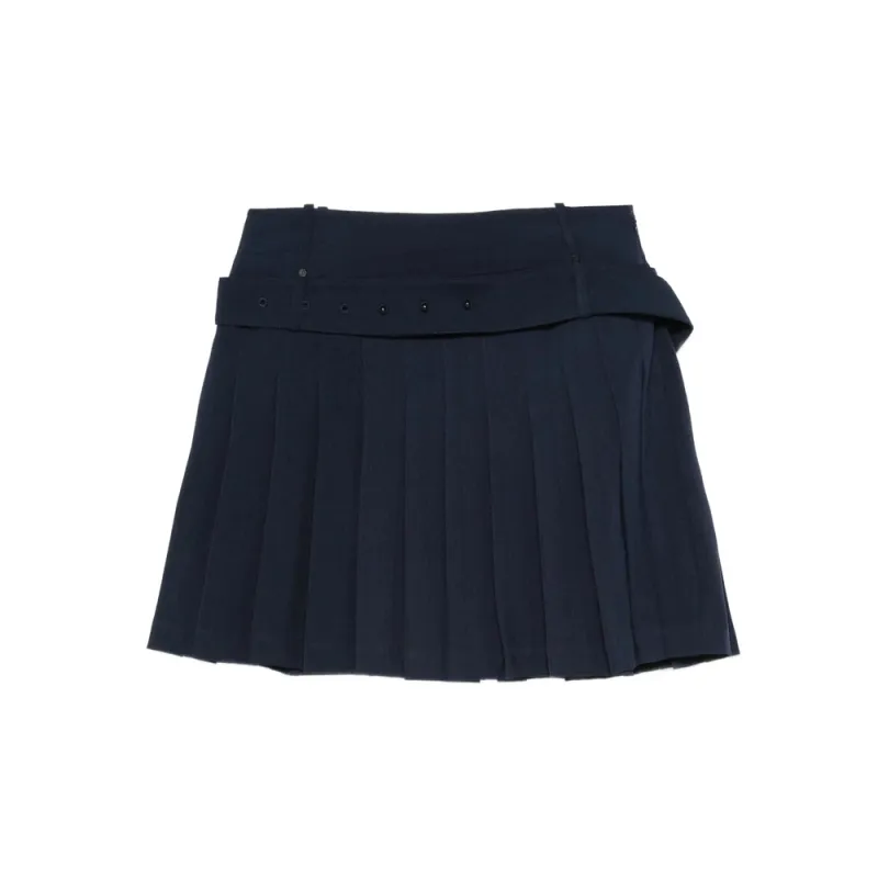 Pleated Belted Thigh-Length Skirt sold by Lord & Taylor