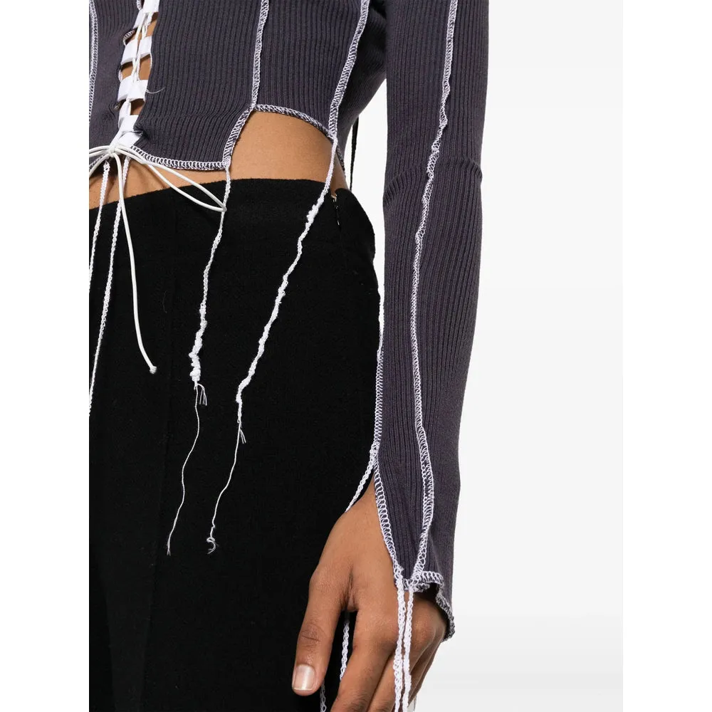 Julfer Contrast Stitching Mock Neck Top sold by Lord & Taylor product image thumbnail 4