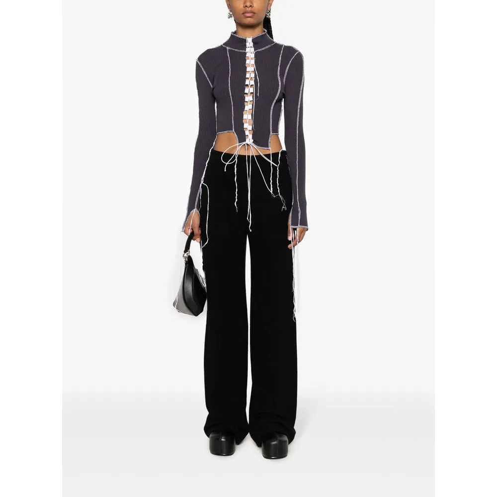 Julfer Contrast Stitching Mock Neck Top sold by Lord & Taylor product image thumbnail 5