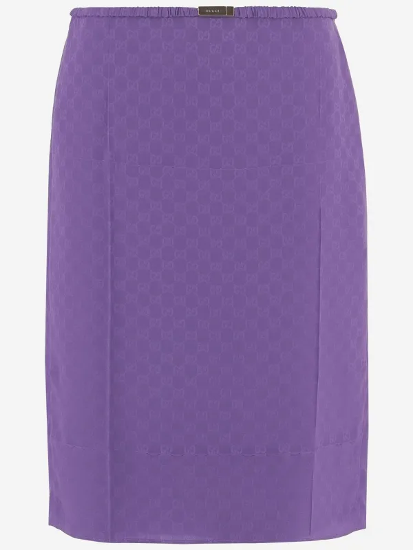 GG Jacquard Silk Skirt sold by Lord & Taylor