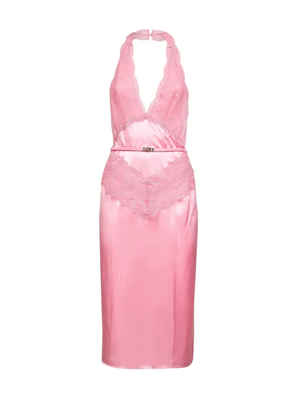 Pink Silk Satin Midi Dress sold by Lord & Taylor