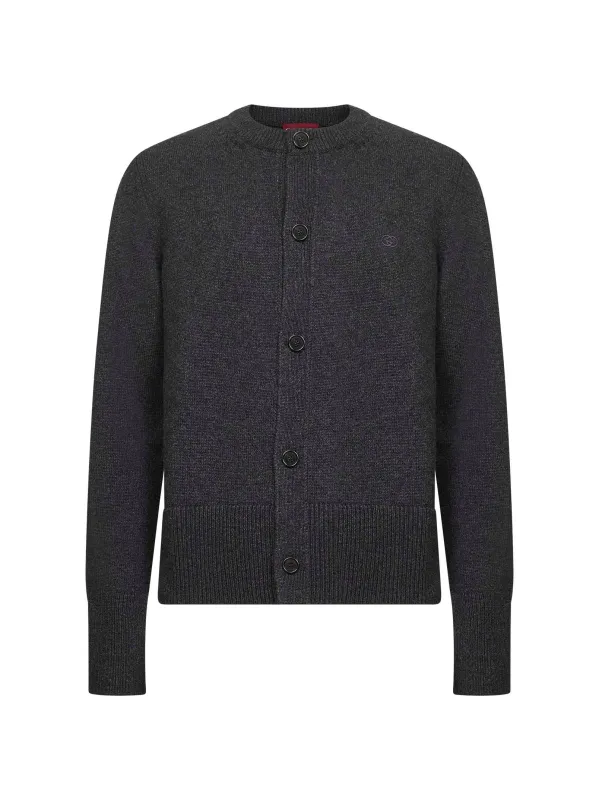 Grey Cashmere Knit Cardigan made by Gucci