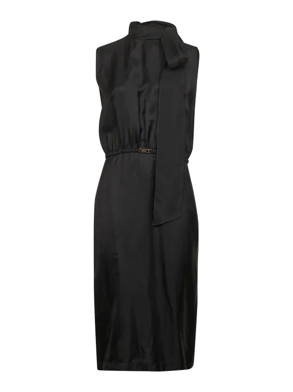 Black Fluid Viscose Twill Midi Dress sold by Lord & Taylor
