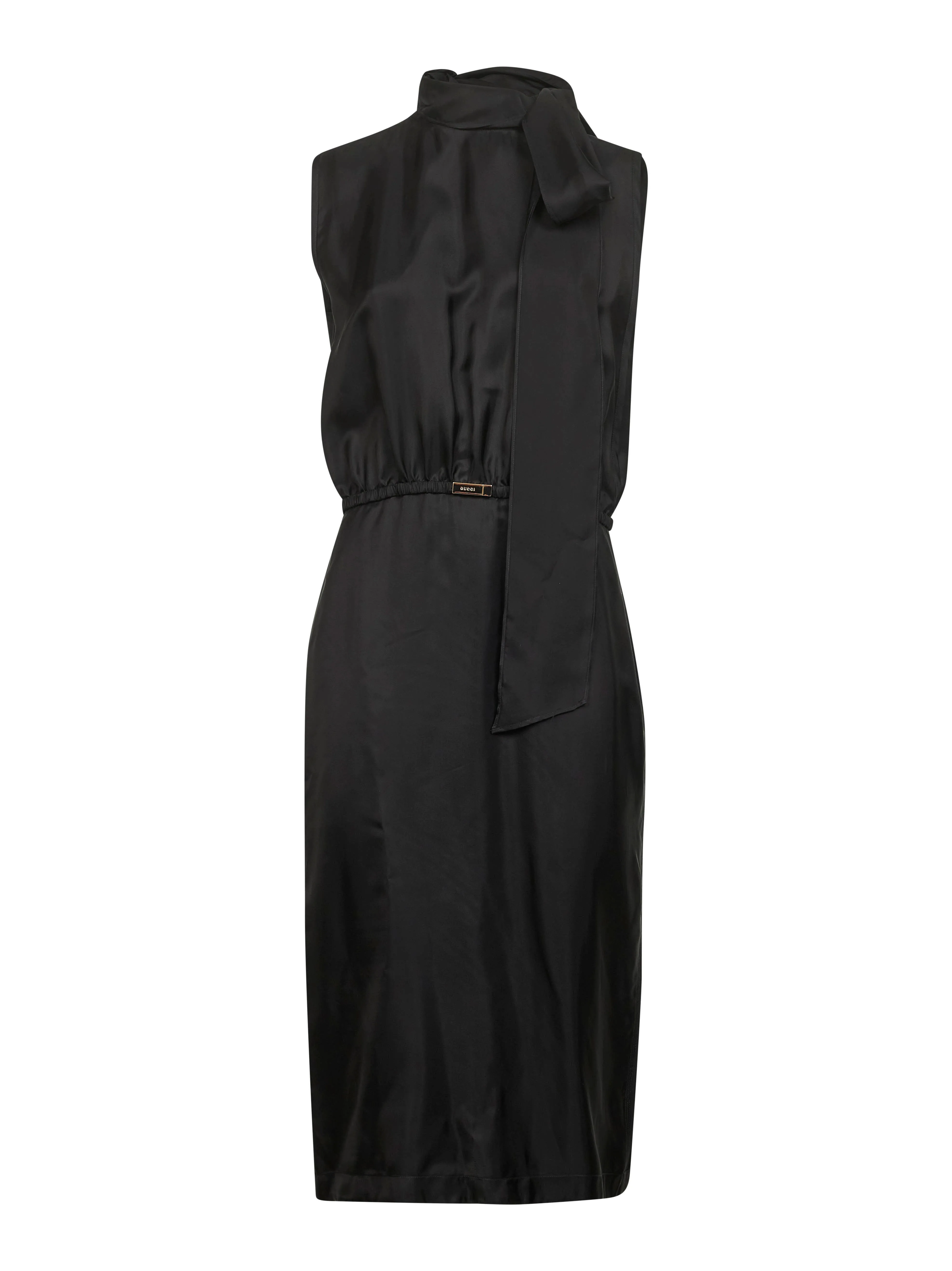 Black Fluid Viscose Twill Midi Dress sold by Lord & Taylor
