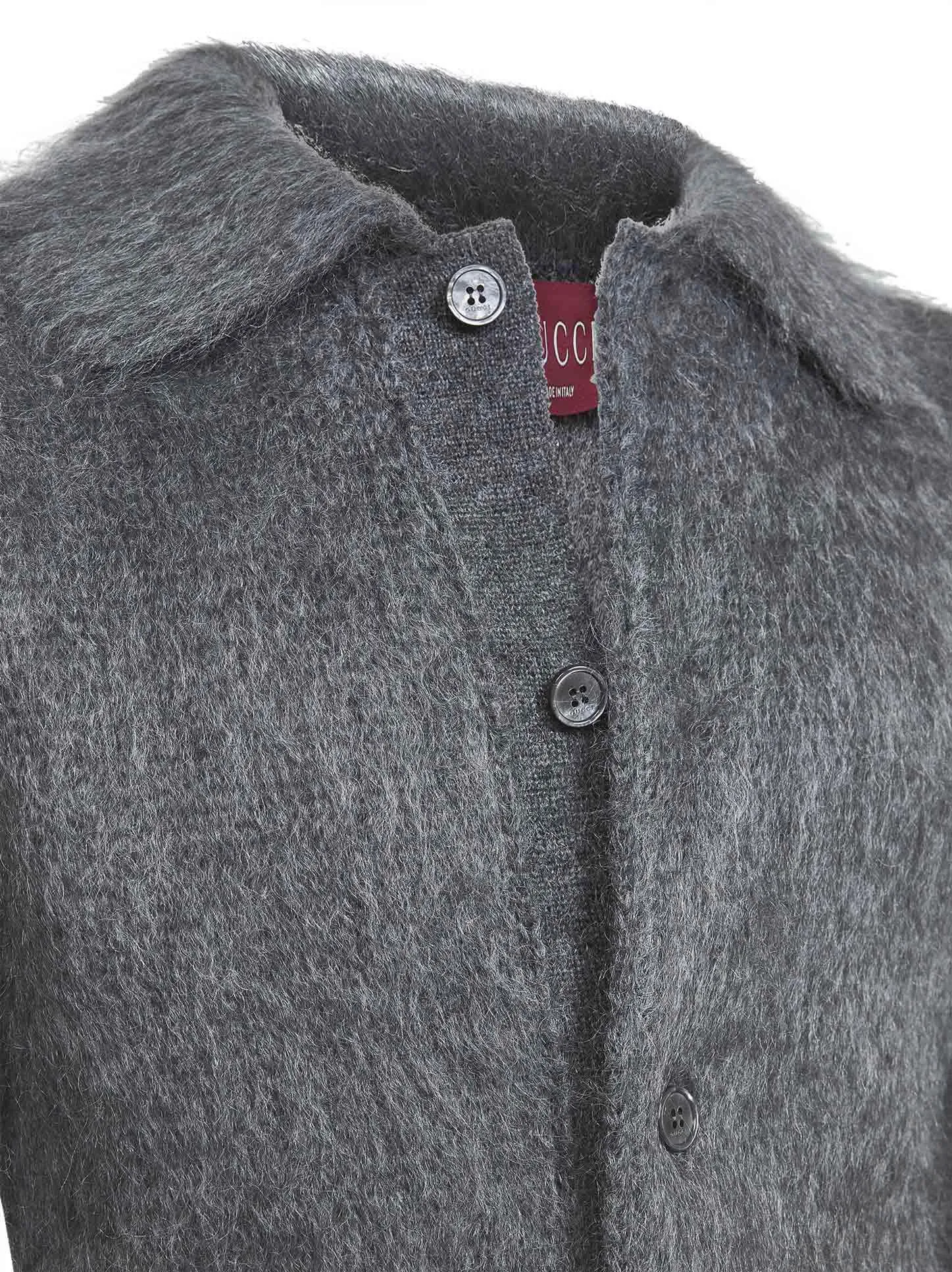 Grey Brushed Mohair Wool Blend Cardigan sold by Lord & Taylor product image thumbnail 3