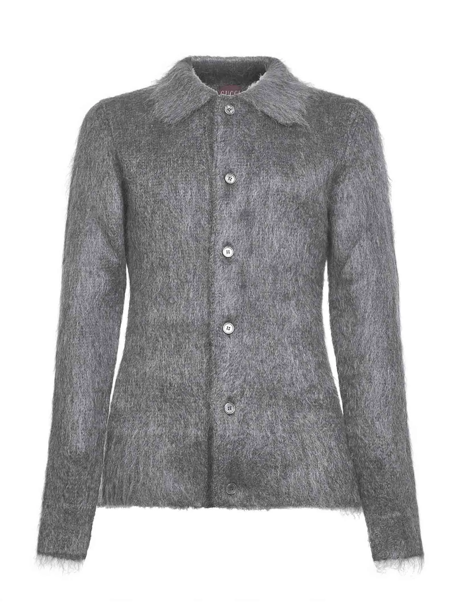 Grey Brushed Mohair Wool Blend Cardigan sold by Lord & Taylor