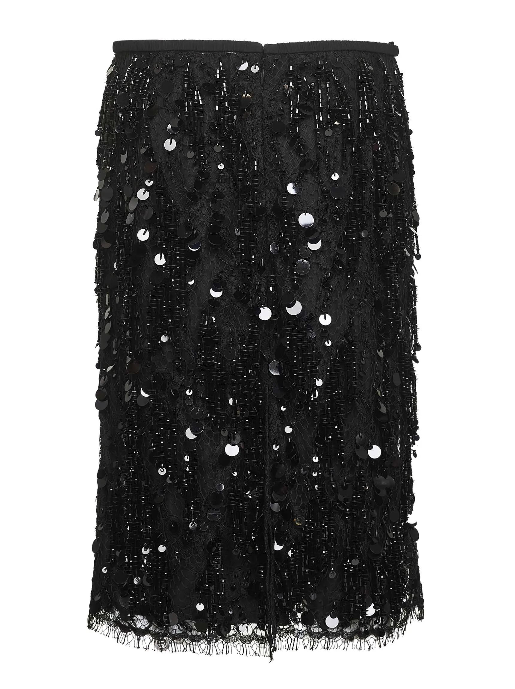 Black Lace Embroidered Sequin Midi Skirt sold by Lord & Taylor product image thumbnail 2