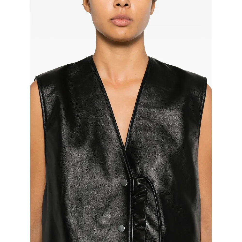 Leather Waistcoat with Ruffled Trim sold by Lord & Taylor product image thumbnail 5