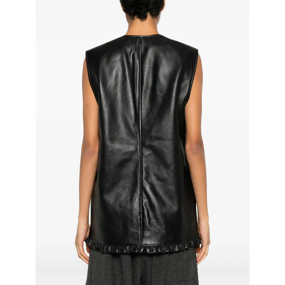 Leather Waistcoat with Ruffled Trim sold by Lord & Taylor product image thumbnail 2
