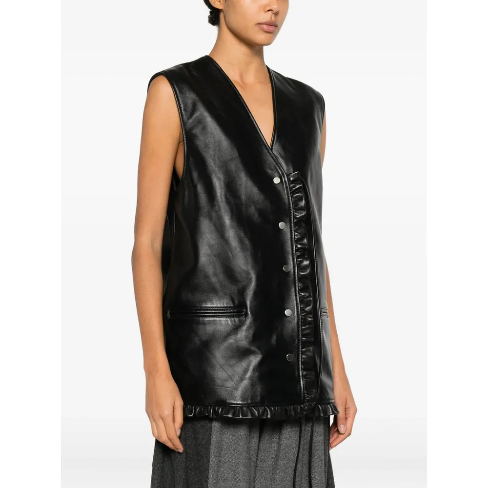 Leather Waistcoat with Ruffled Trim sold by Lord & Taylor product image thumbnail 3