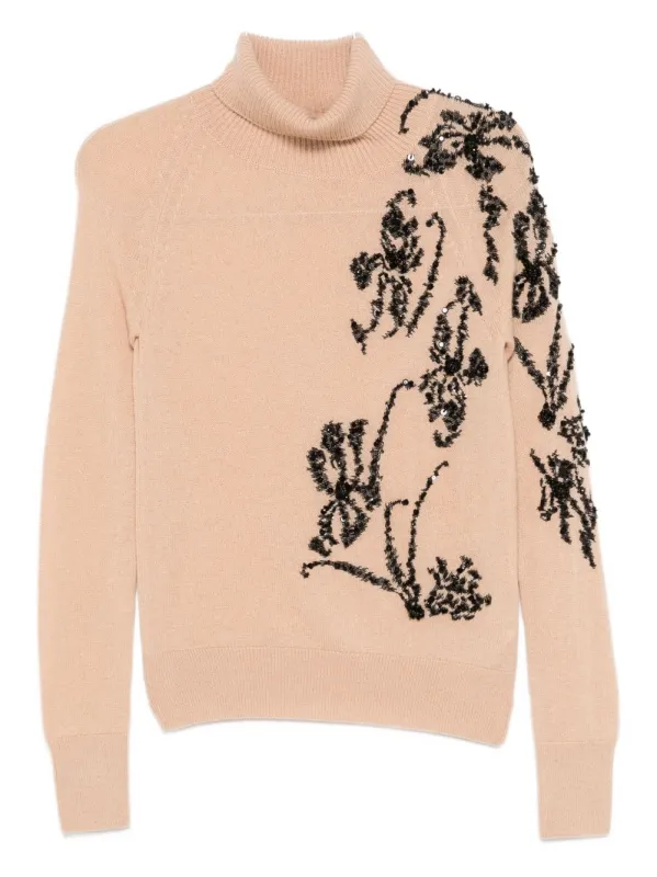 FLORAL ROLL NECK SWEATER sold by Lord & Taylor