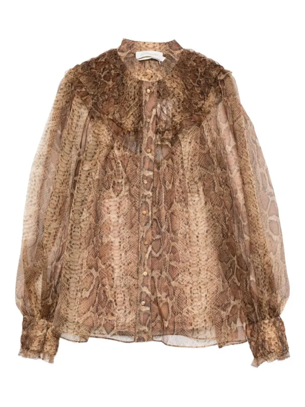 SNAKE PRINT SILK BLOUSE sold by Lord & Taylor