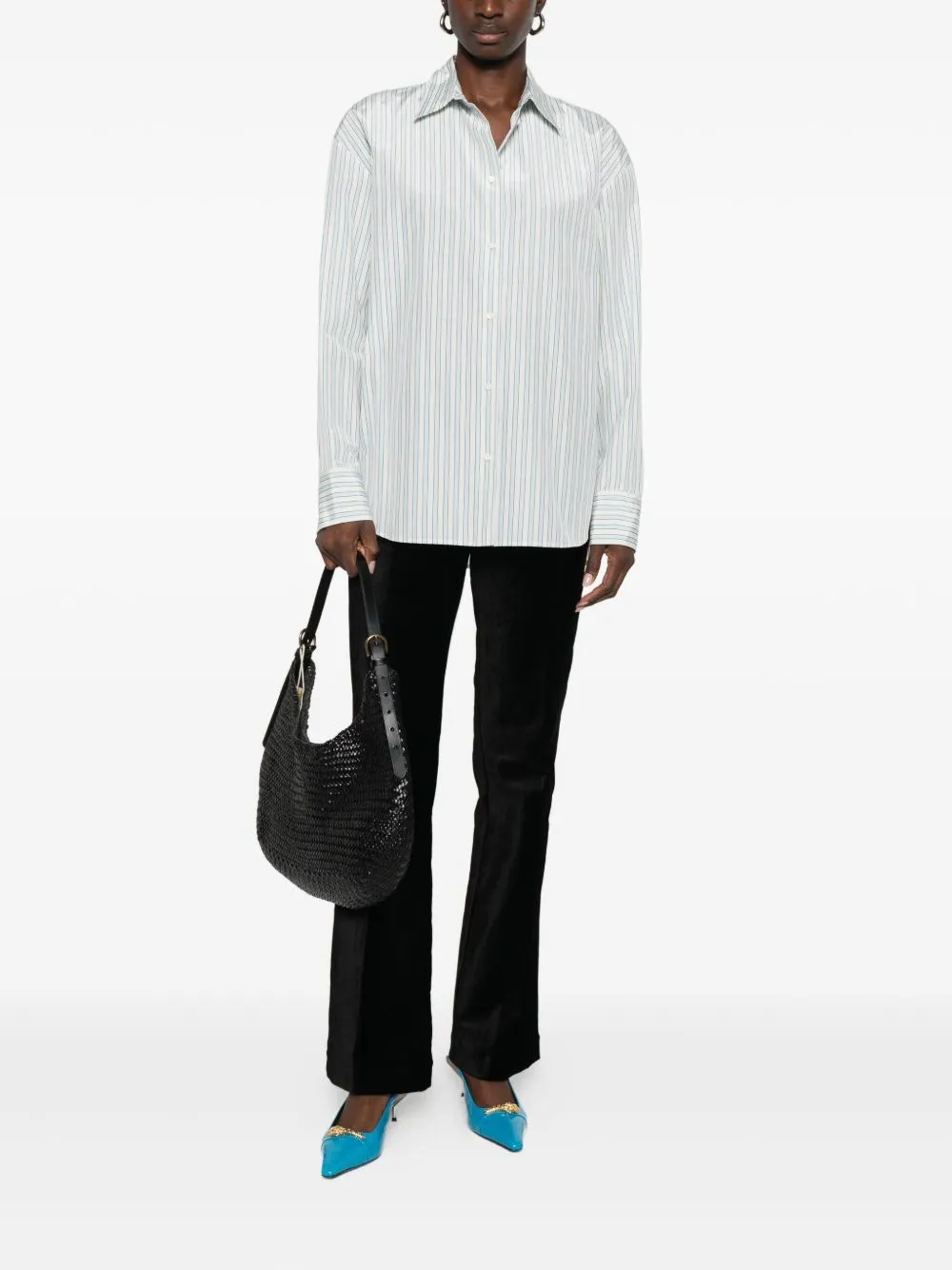 STRIPED COTTON BLEND SHIRT sold by Lord & Taylor product image thumbnail 5