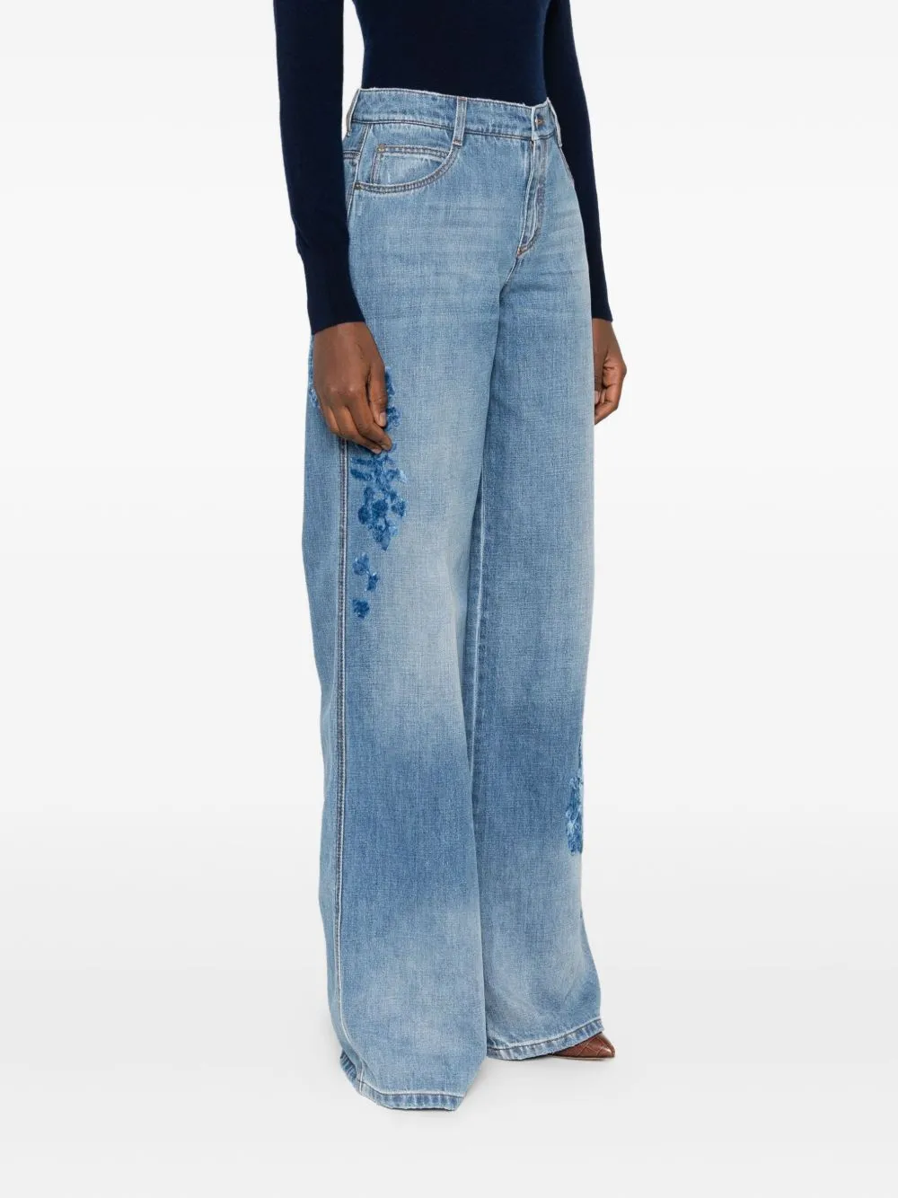 FLORAL COTTON JEANS sold by Lord & Taylor product image thumbnail 5
