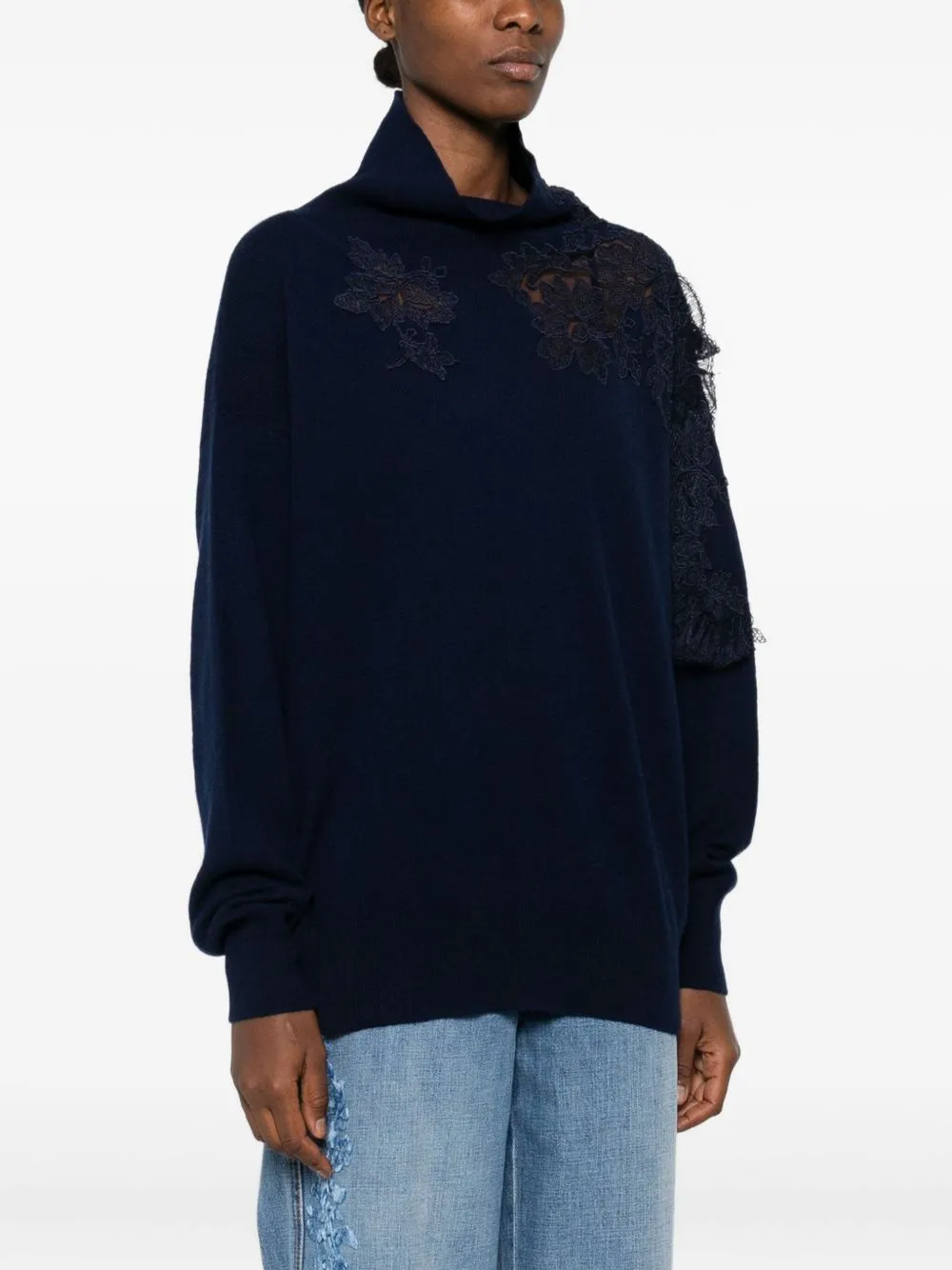 FLORAL APPLIQUÉ ROLLNECK sold by Lord & Taylor product image thumbnail 3