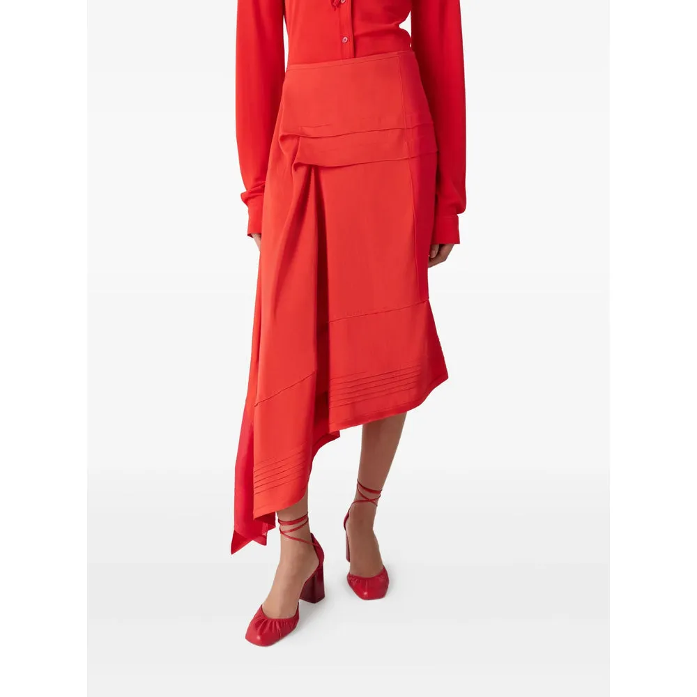 Red Asymmetrical Pleated Skirt sold by Lord & Taylor product image thumbnail 3