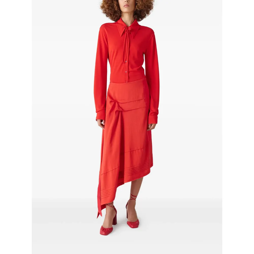 Red Asymmetrical Pleated Skirt sold by Lord & Taylor product image thumbnail 4