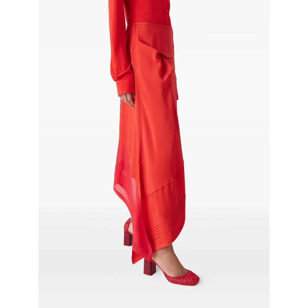 Red Asymmetrical Pleated Skirt sold by Lord & Taylor product image thumbnail 5