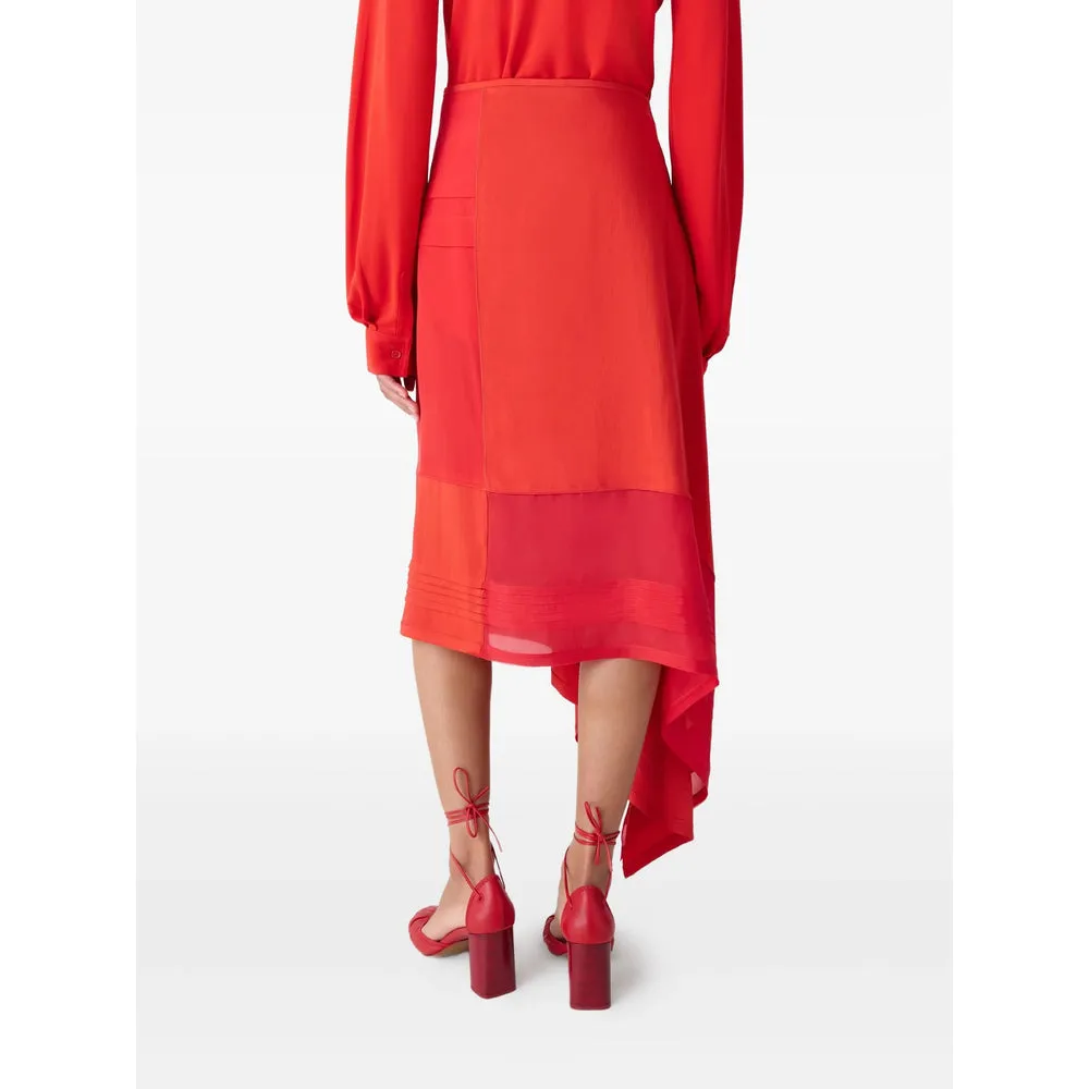 Red Asymmetrical Pleated Skirt sold by Lord & Taylor product image thumbnail 2