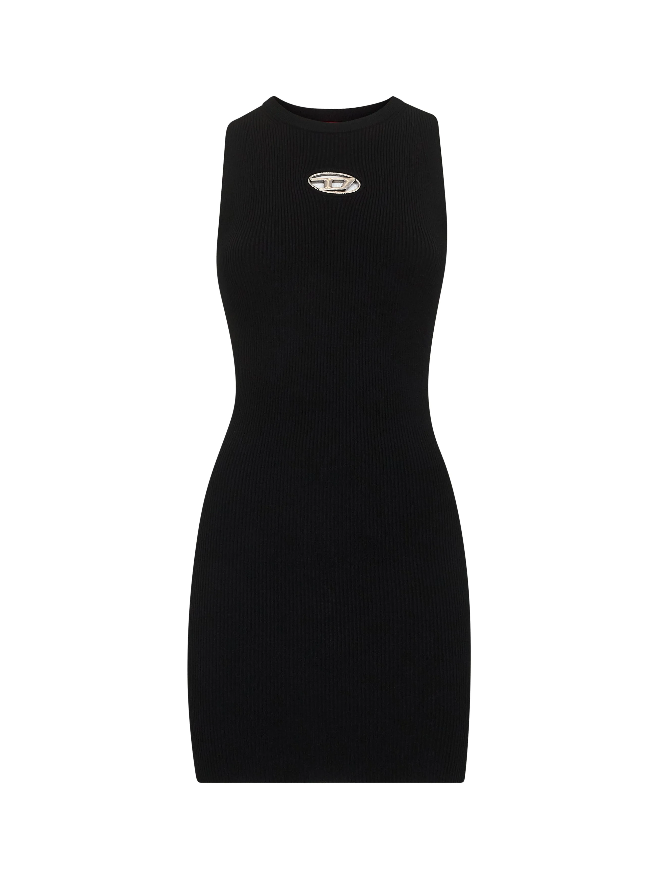 Black Ribbed Stretch Jersey Mini Dress sold by Lord & Taylor