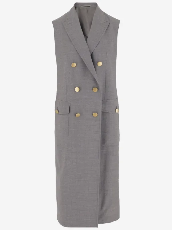 Sleeveless Double-Breasted Coat made by Tagliatore