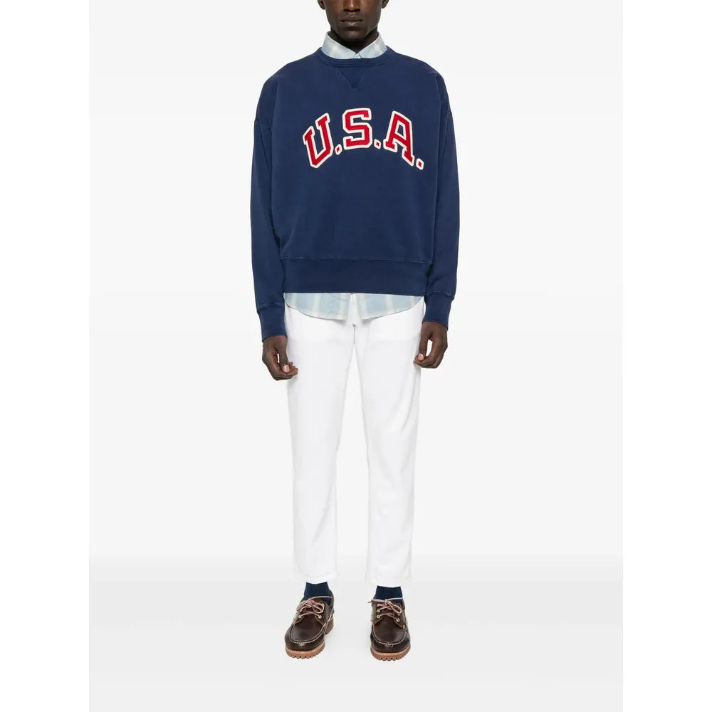 Navy Blue Crew Neck Sweatshirt sold by Lord & Taylor product image thumbnail 2