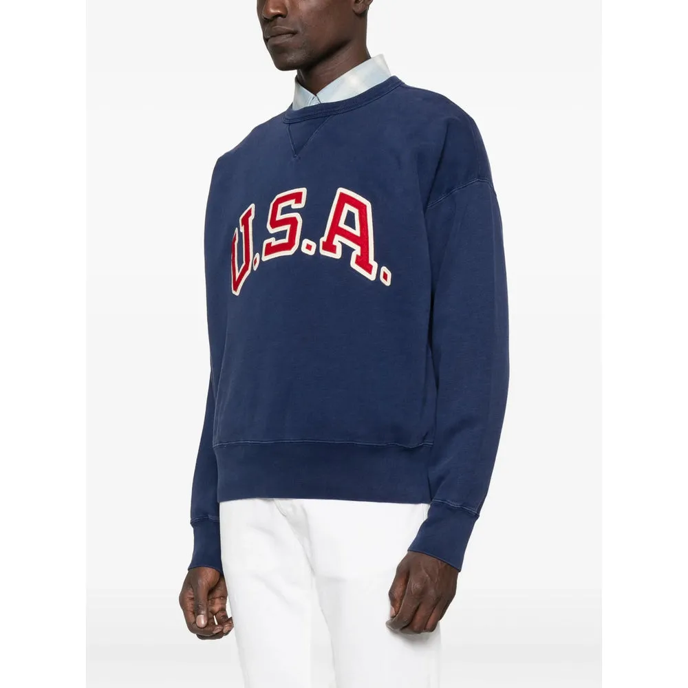 Navy Blue Crew Neck Sweatshirt sold by Lord & Taylor product image thumbnail 3