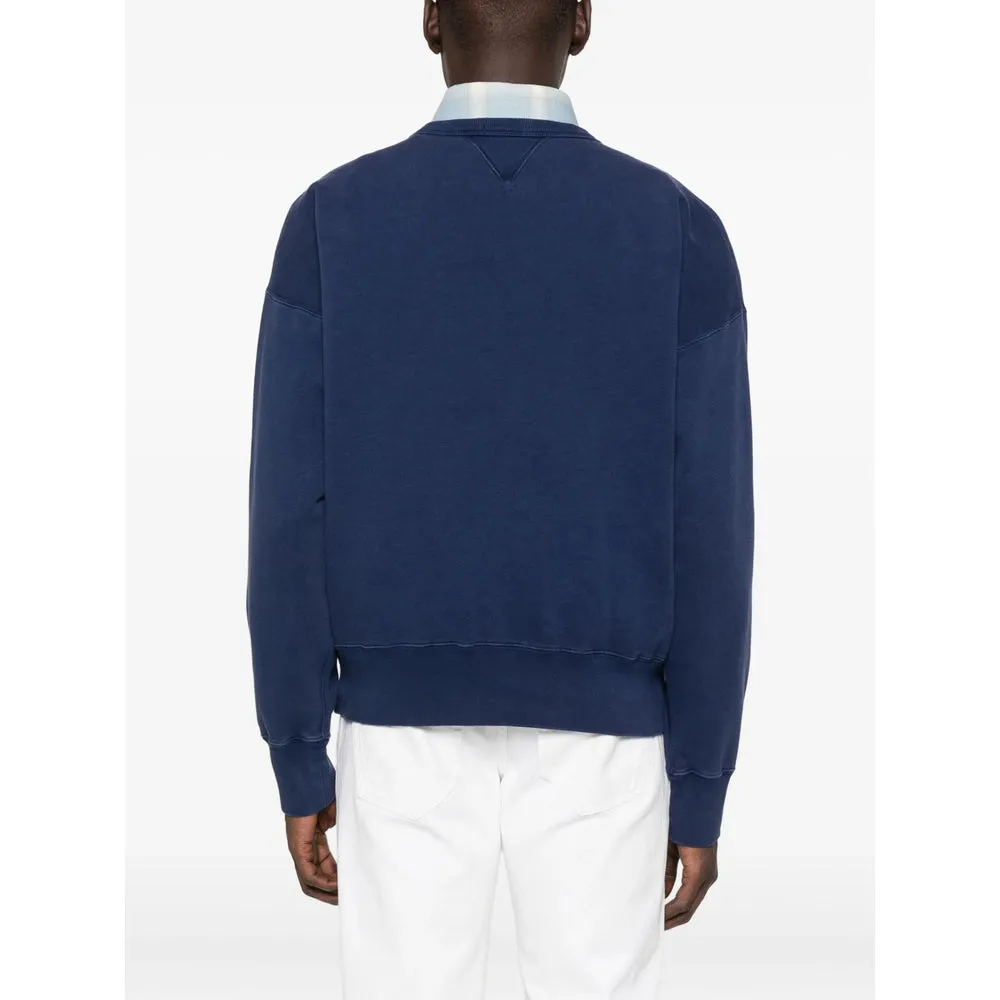 Navy Blue Crew Neck Sweatshirt sold by Lord & Taylor product image thumbnail 4