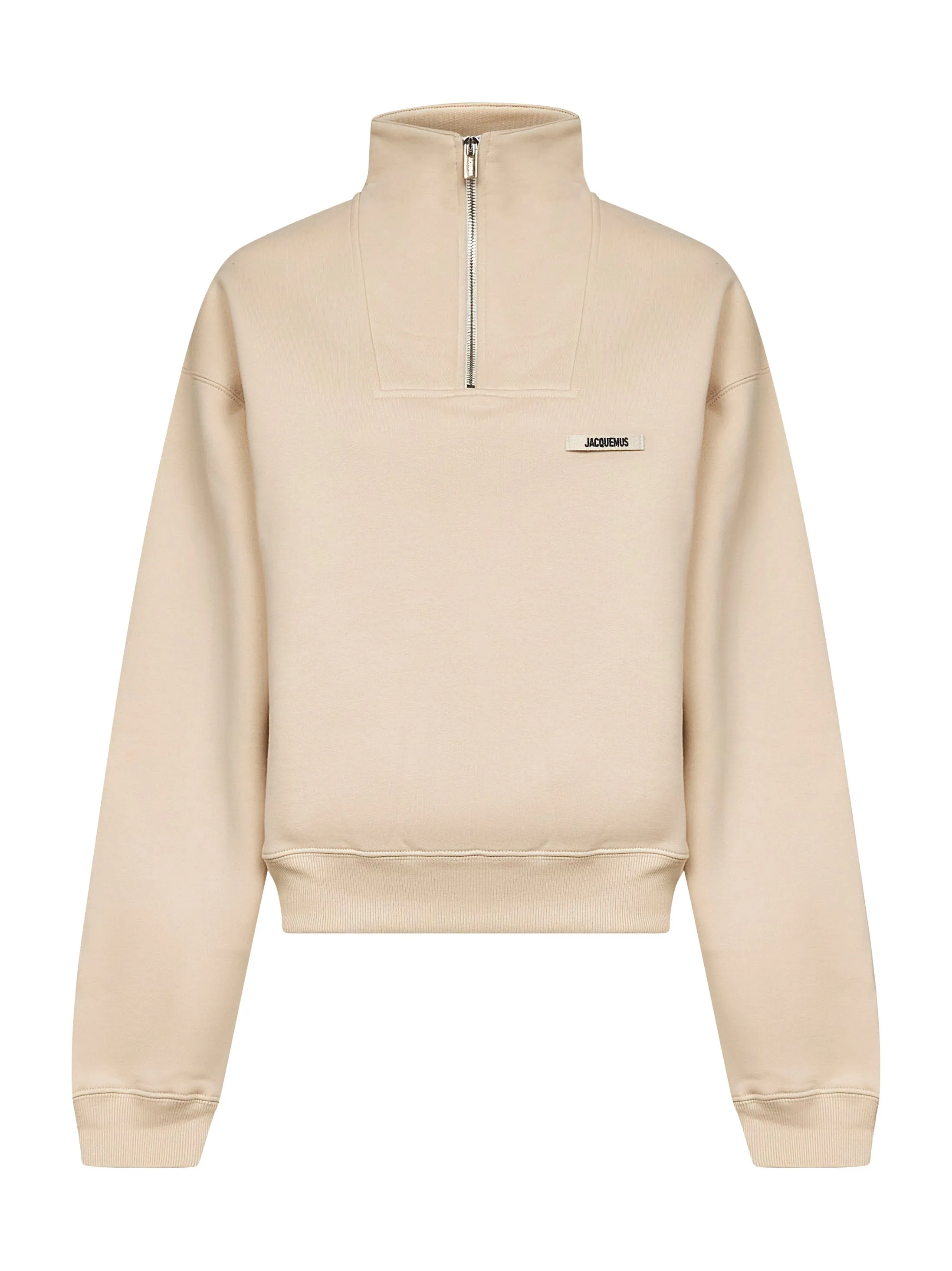 Beige Gros Grain Zipped Rollneck Sweatshirt sold by Lord & Taylor