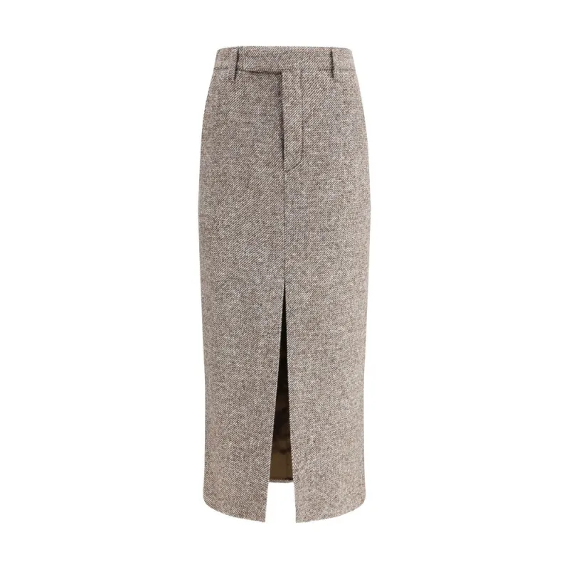Brown Fleece Wool Long Skirt sold by Lord & Taylor