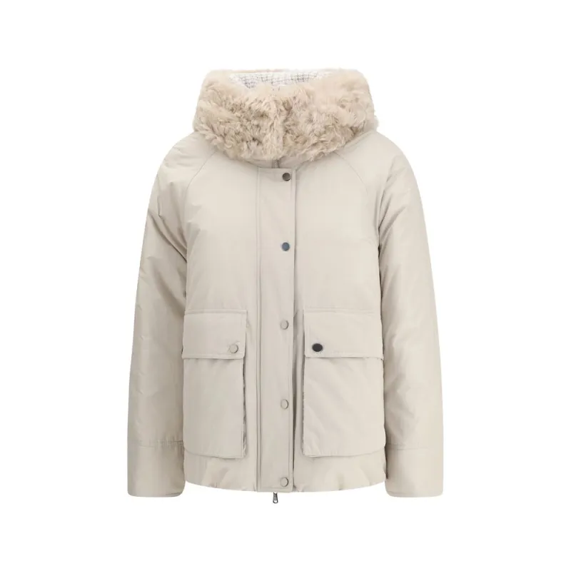 Gray Polyester Parka made by Brunello Cucinelli