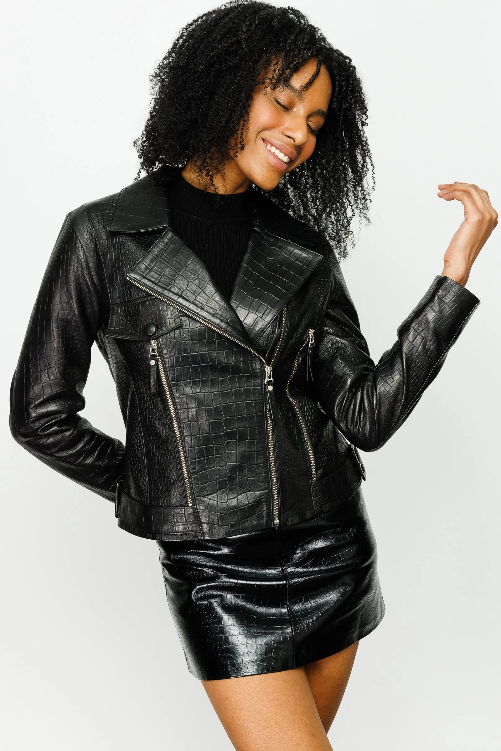 The Deytona Black Leather Women Jacket sold by Lord & Taylor product image thumbnail 4