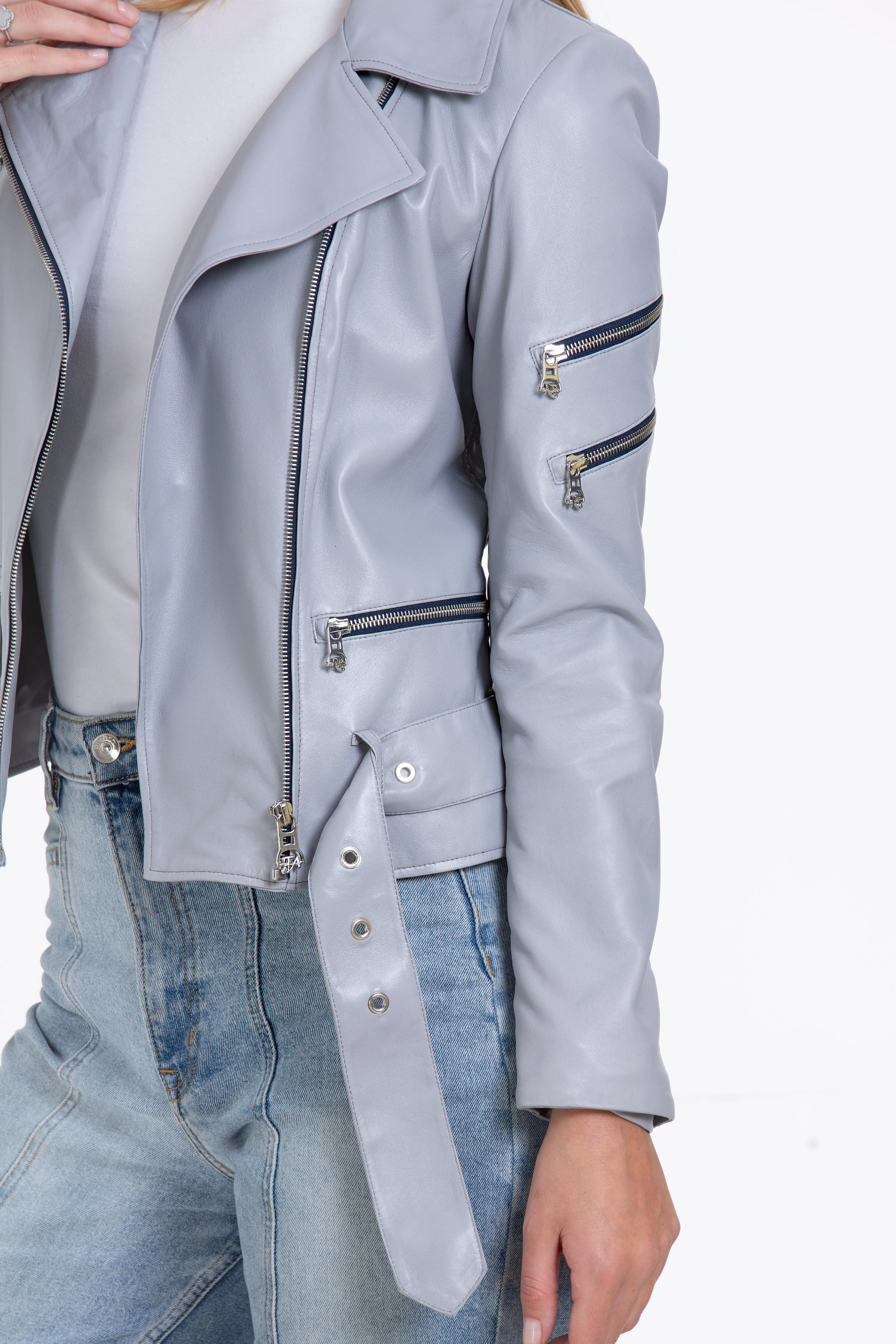 The Rodos Leather Gray Jacket sold by Lord & Taylor product image thumbnail 4