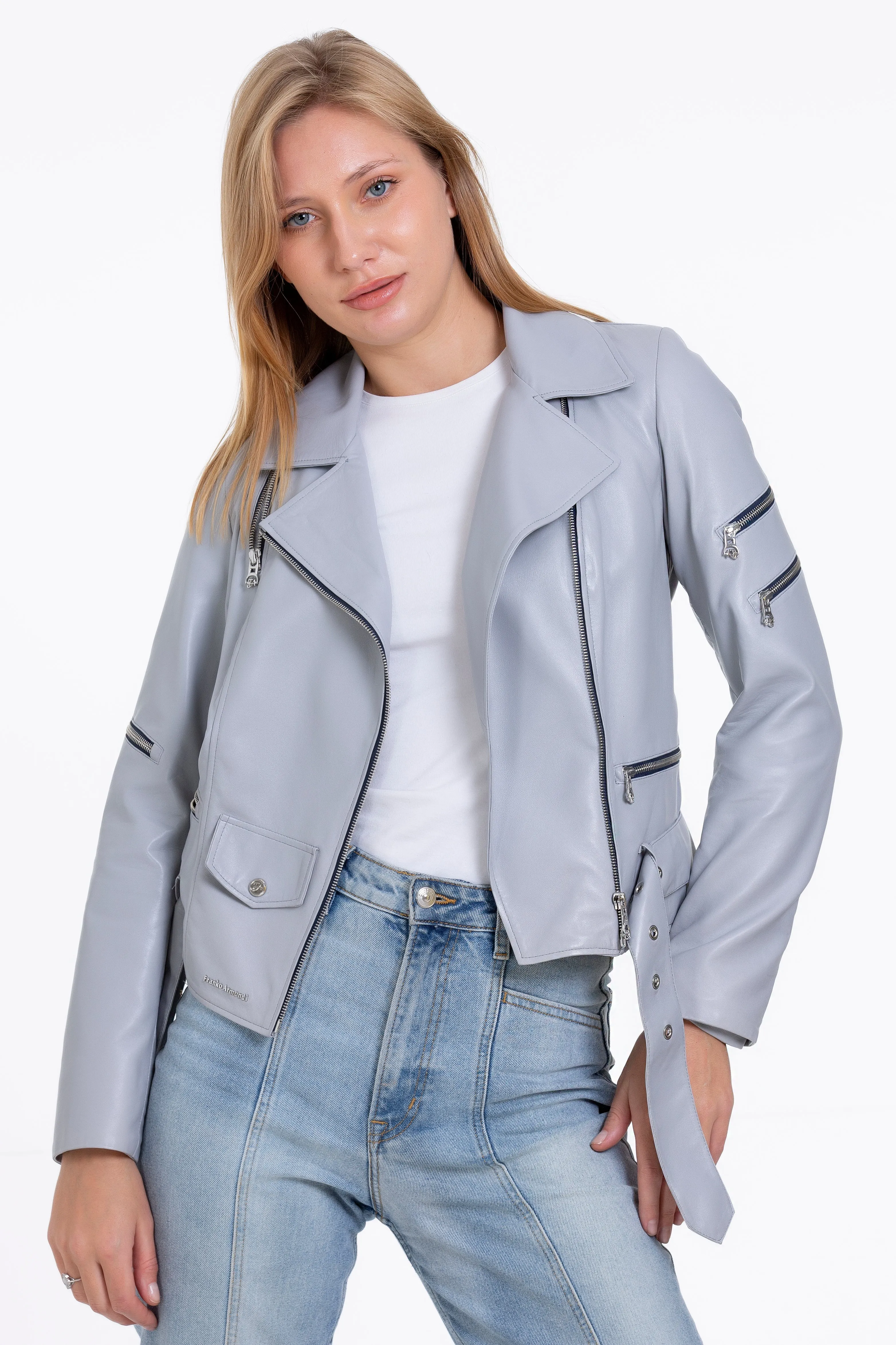 The Rodos Leather Gray Jacket sold by Lord & Taylor product image thumbnail 2