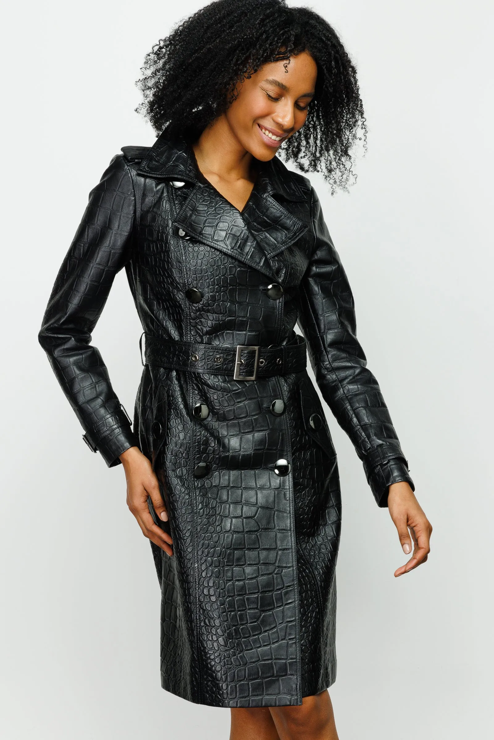 The Folcata Black Leather Women Jacket sold by Lord & Taylor