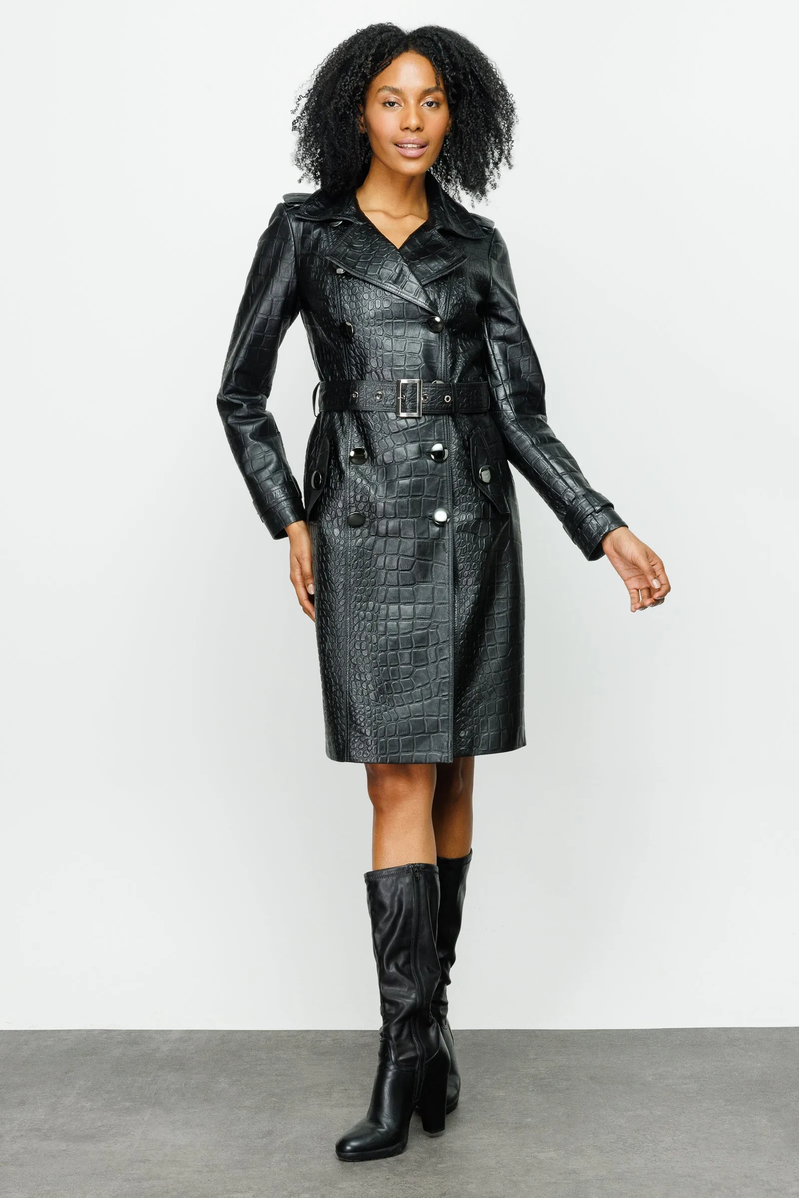 The Folcata Black Leather Women Jacket sold by Lord & Taylor product image thumbnail 5