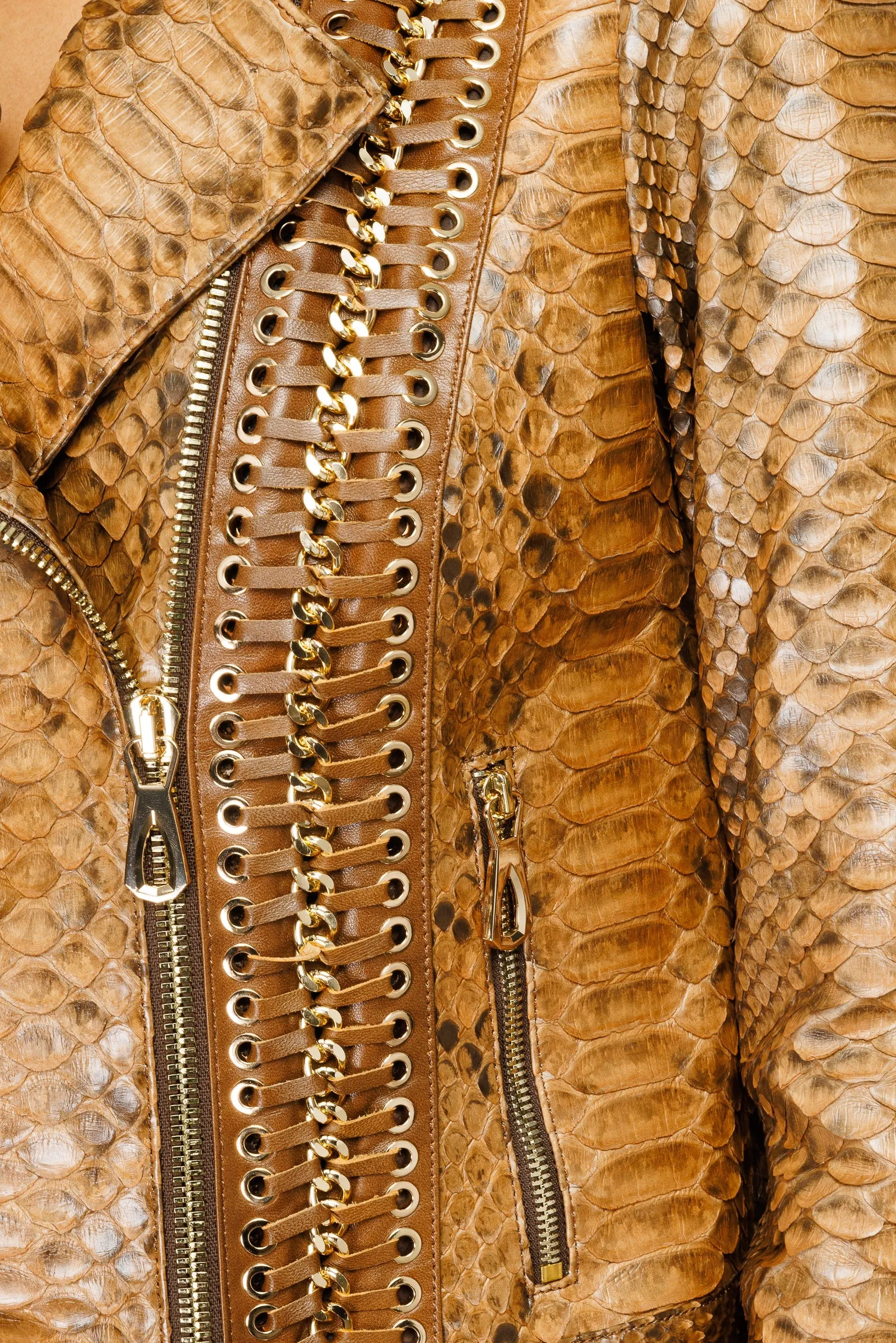 The Nayro Pythn Tan Leather Women Jacket sold by Lord & Taylor product image thumbnail 2