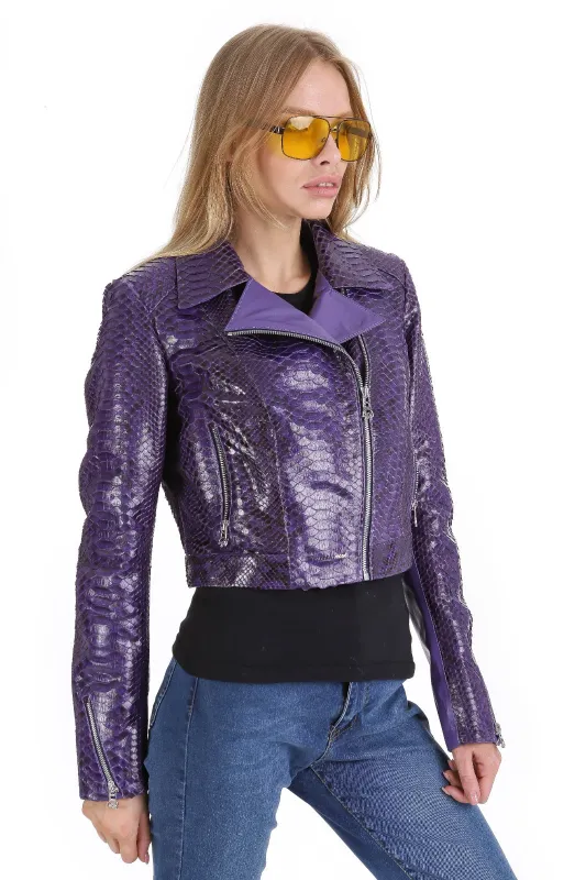 The Rubert Purple  Pyht Leather Women Jacket sold by Lord & Taylor